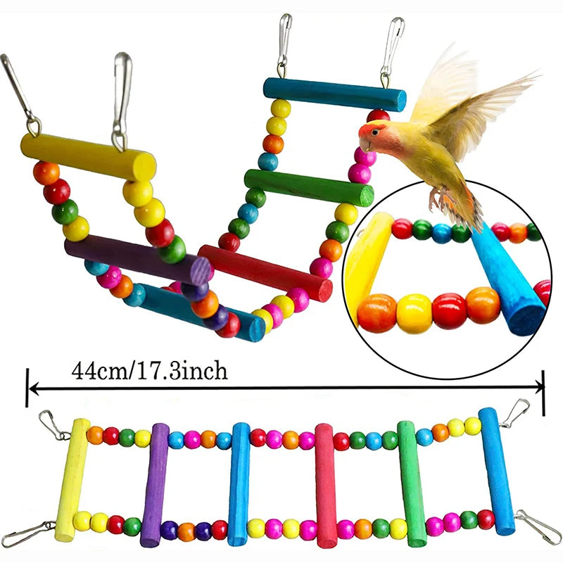 7-Piece Parrot Cage Toy Set