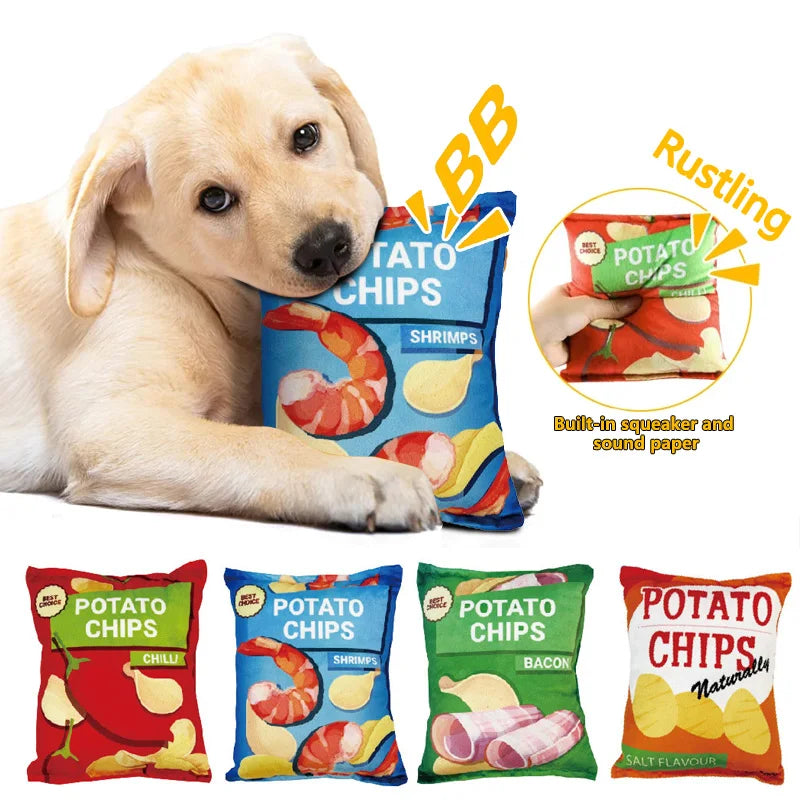 Crisps Plush Squeaky Dog Toy