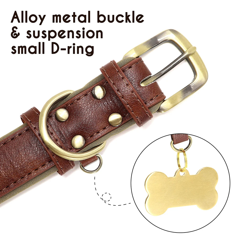 Custom Engraved PU Leather Dog Collar