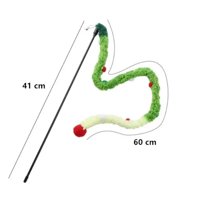 Feather Caterpillar Teaser Wand