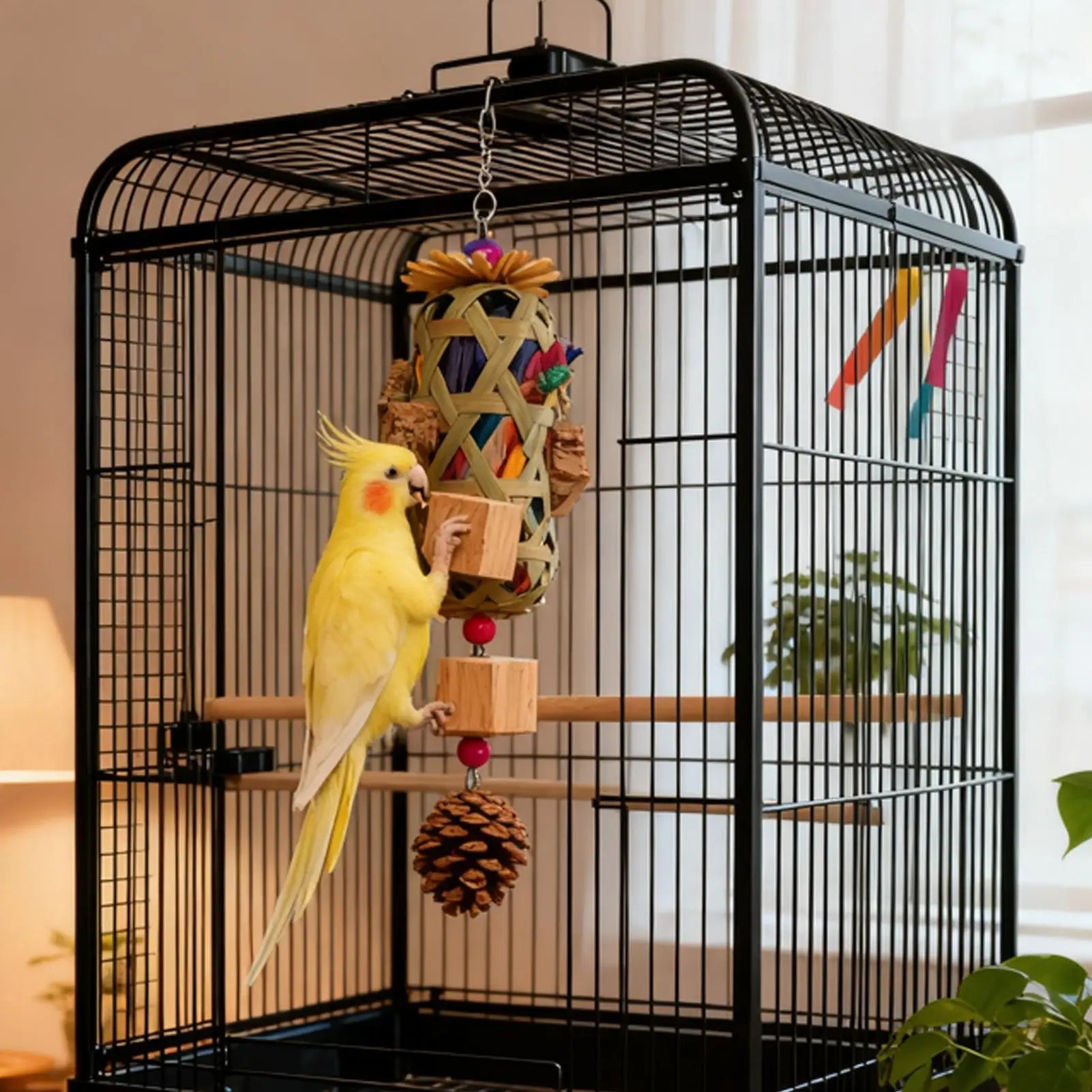 Colourful Parrot Foraging Chew Toy