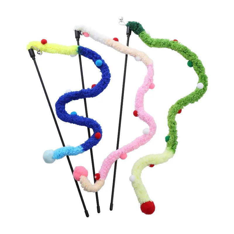 Feather Caterpillar Teaser Wand