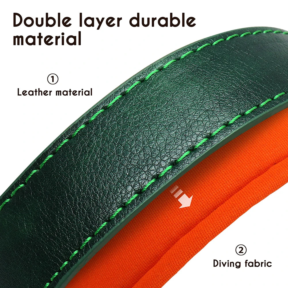 Custom Engraved PU Leather Dog Collar