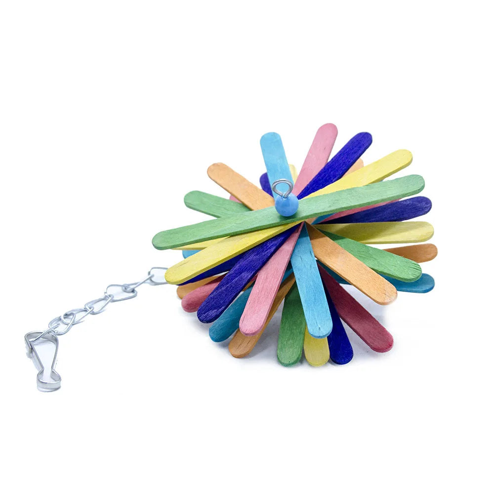 Wooden Flower Bird Swing Toy