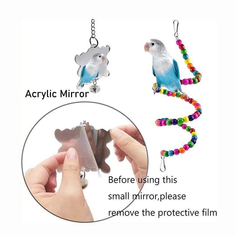 7-Piece Parrot Cage Toy Set