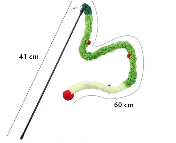 Feather Caterpillar Teaser Wand