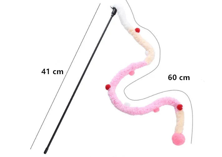 Feather Caterpillar Teaser Wand