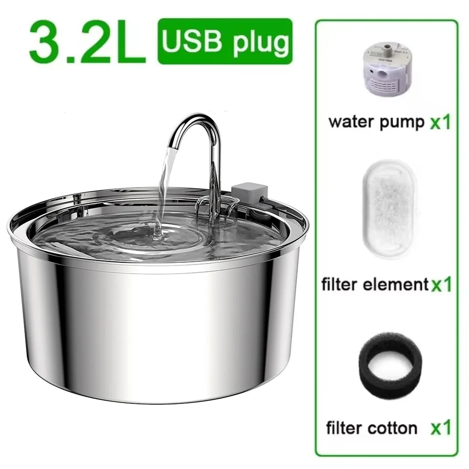Stainless Steel Cat Water Fountain