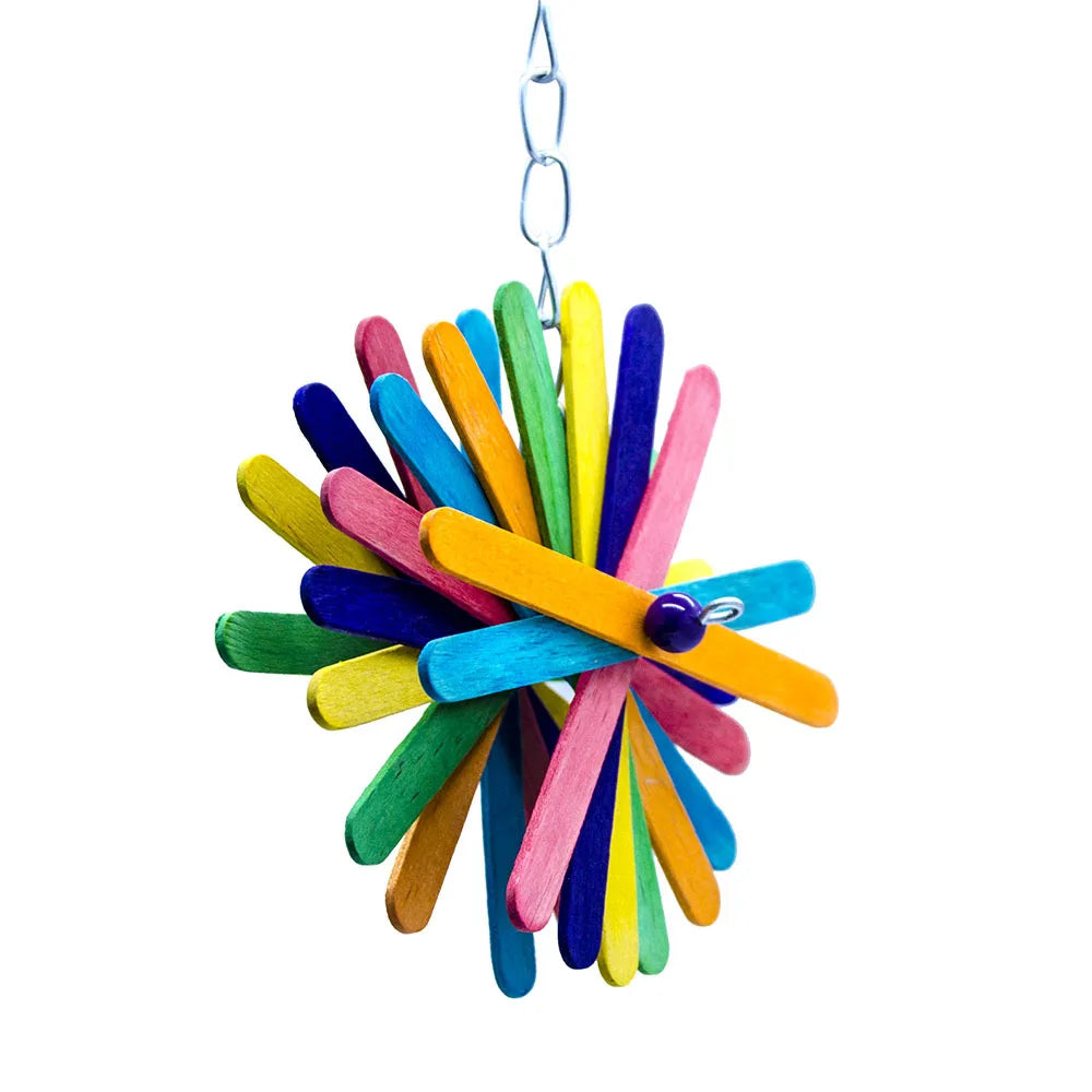 Wooden Flower Bird Swing Toy