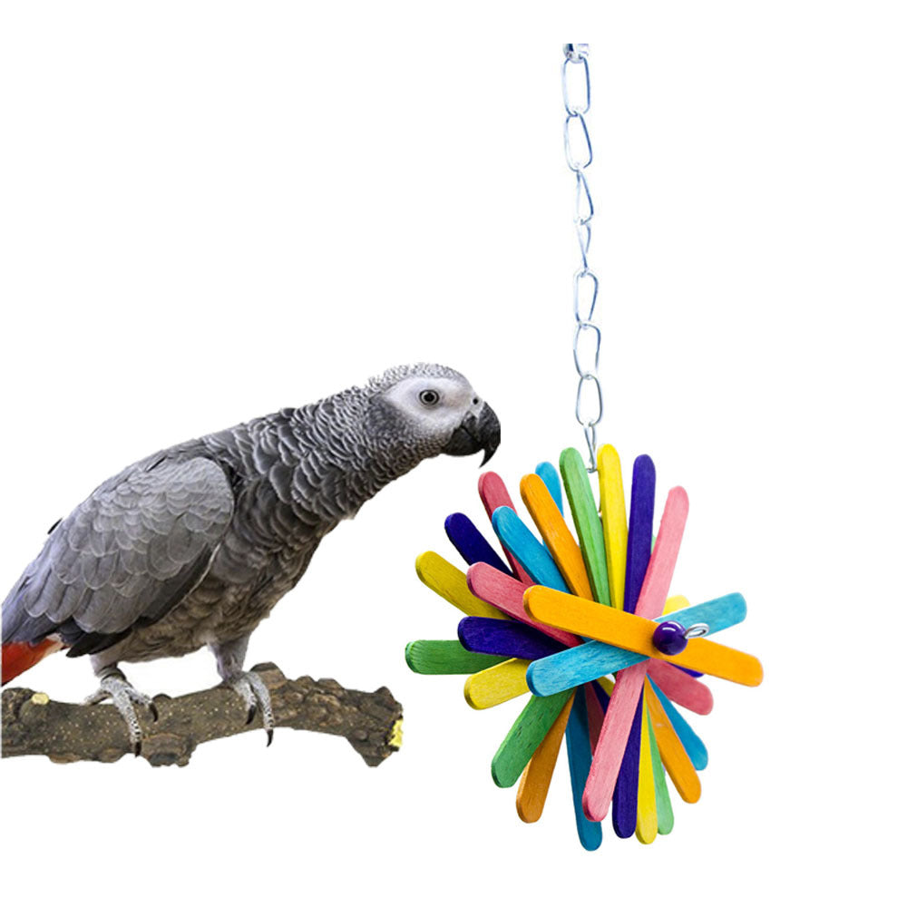 Wooden Flower Bird Swing Toy
