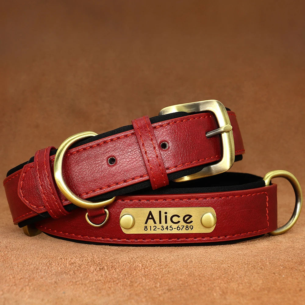 Custom Engraved PU Leather Dog Collar