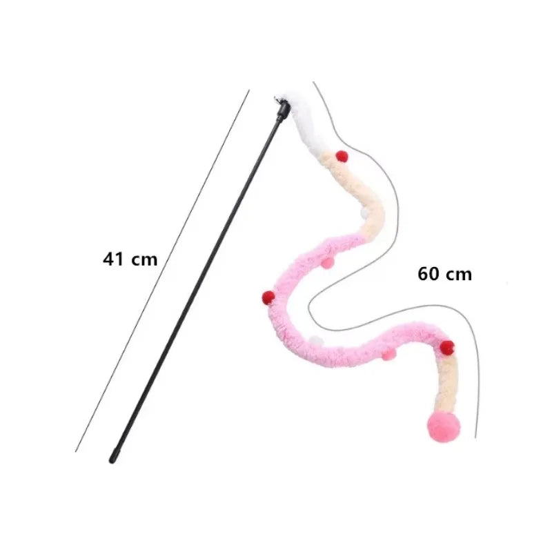Feather Caterpillar Teaser Wand