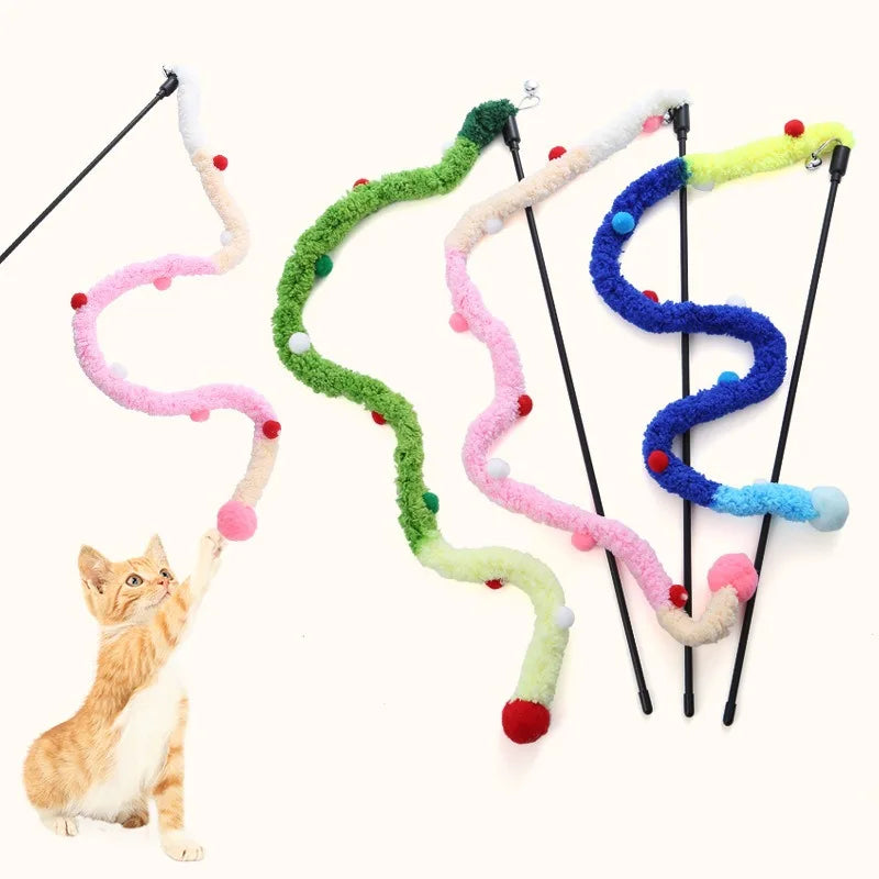 Feather Caterpillar Teaser Wand