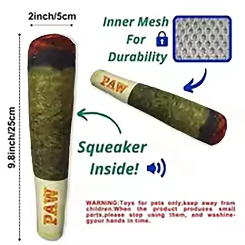Cigar Squeaky Dog Chew Toy