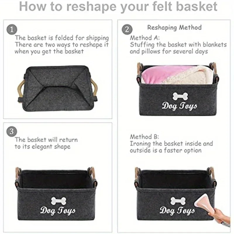Felt Pet Toy Storage Box