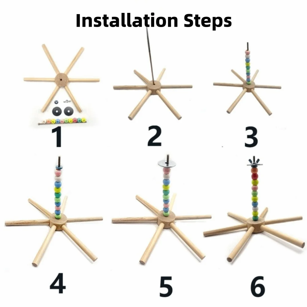 Colourful Bead Bird Perch Stand