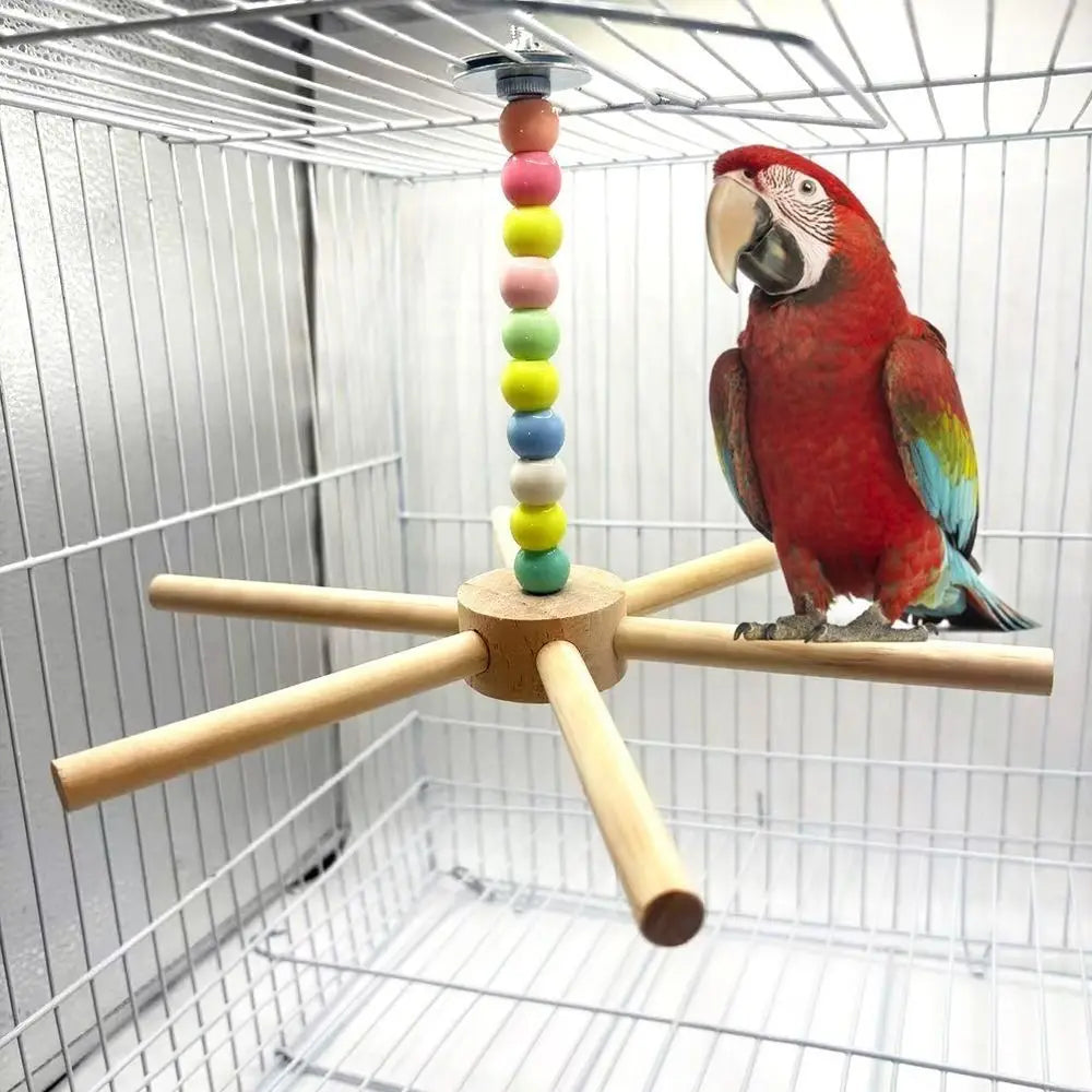 Colourful Bead Bird Perch Stand