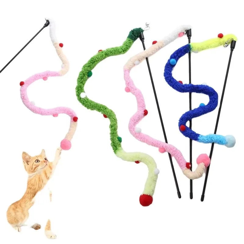 Feather Caterpillar Teaser Wand