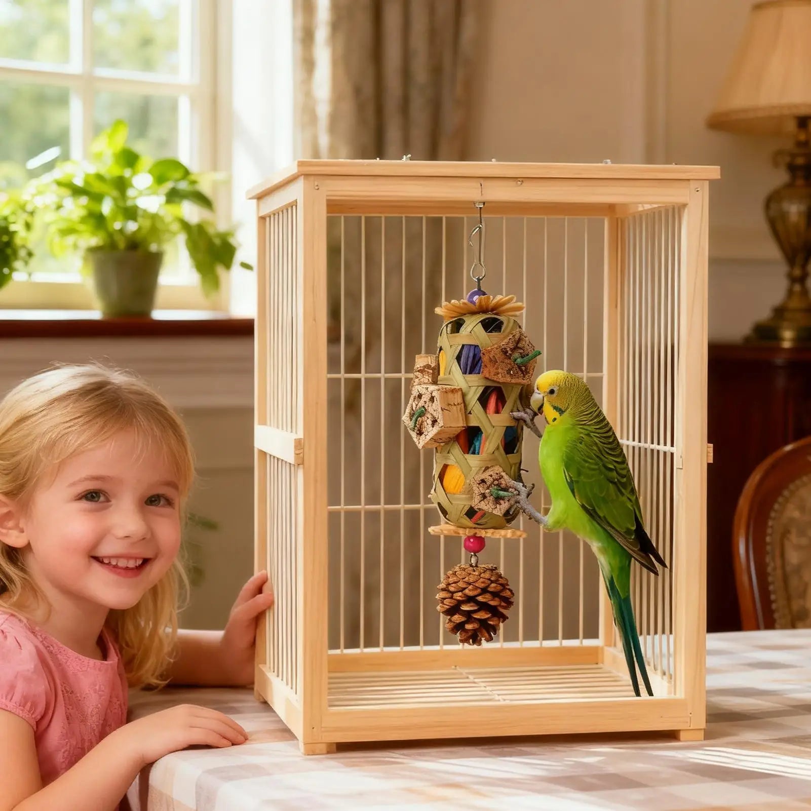 Colourful Parrot Foraging Chew Toy