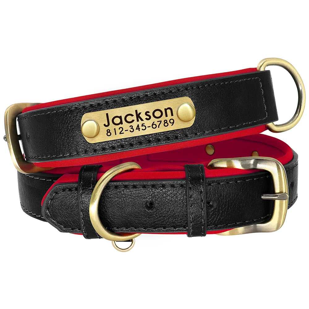 Custom Engraved PU Leather Dog Collar