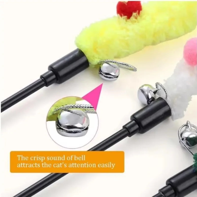 Feather Caterpillar Teaser Wand