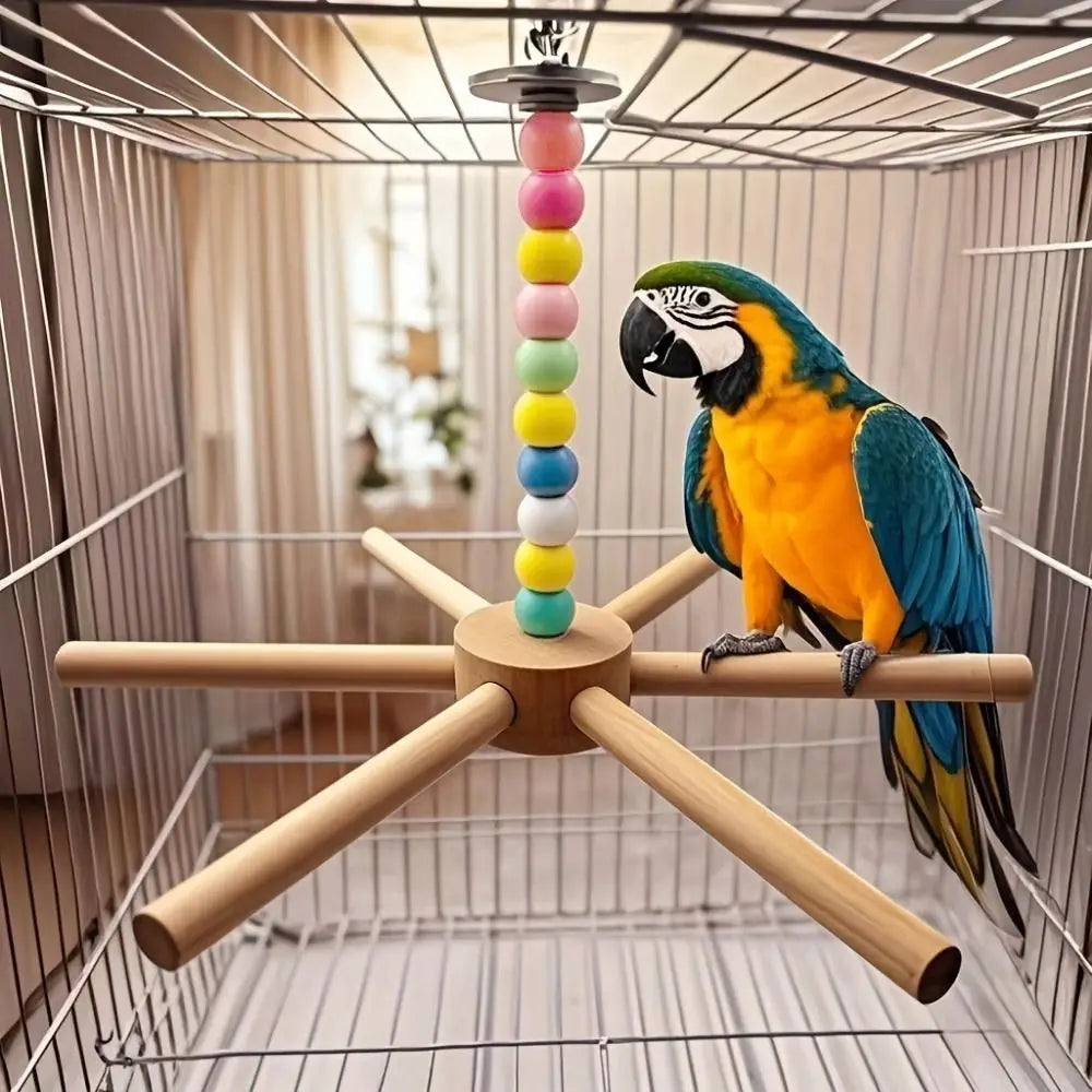 Colourful Bead Bird Perch Stand
