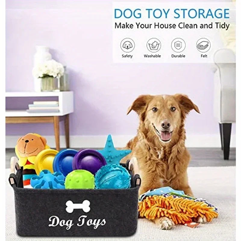Felt Pet Toy Storage Box